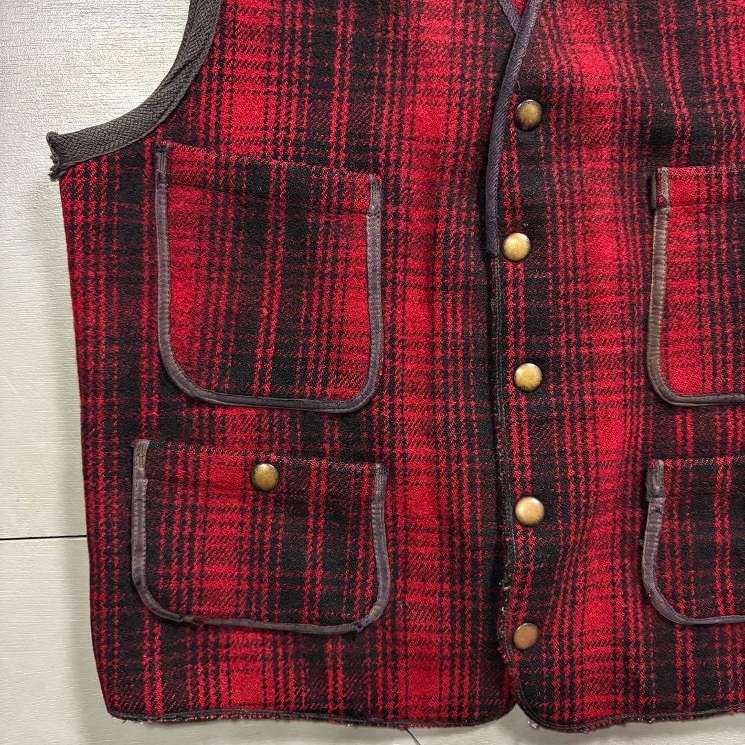 50s Woolrich ウールリッチ ベスト　４ポケット シンチバック M