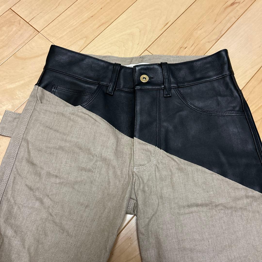 ボッテガヴェネタ　レザー切替えデニムパンツ　ダニエルリー　レディース36 未使用