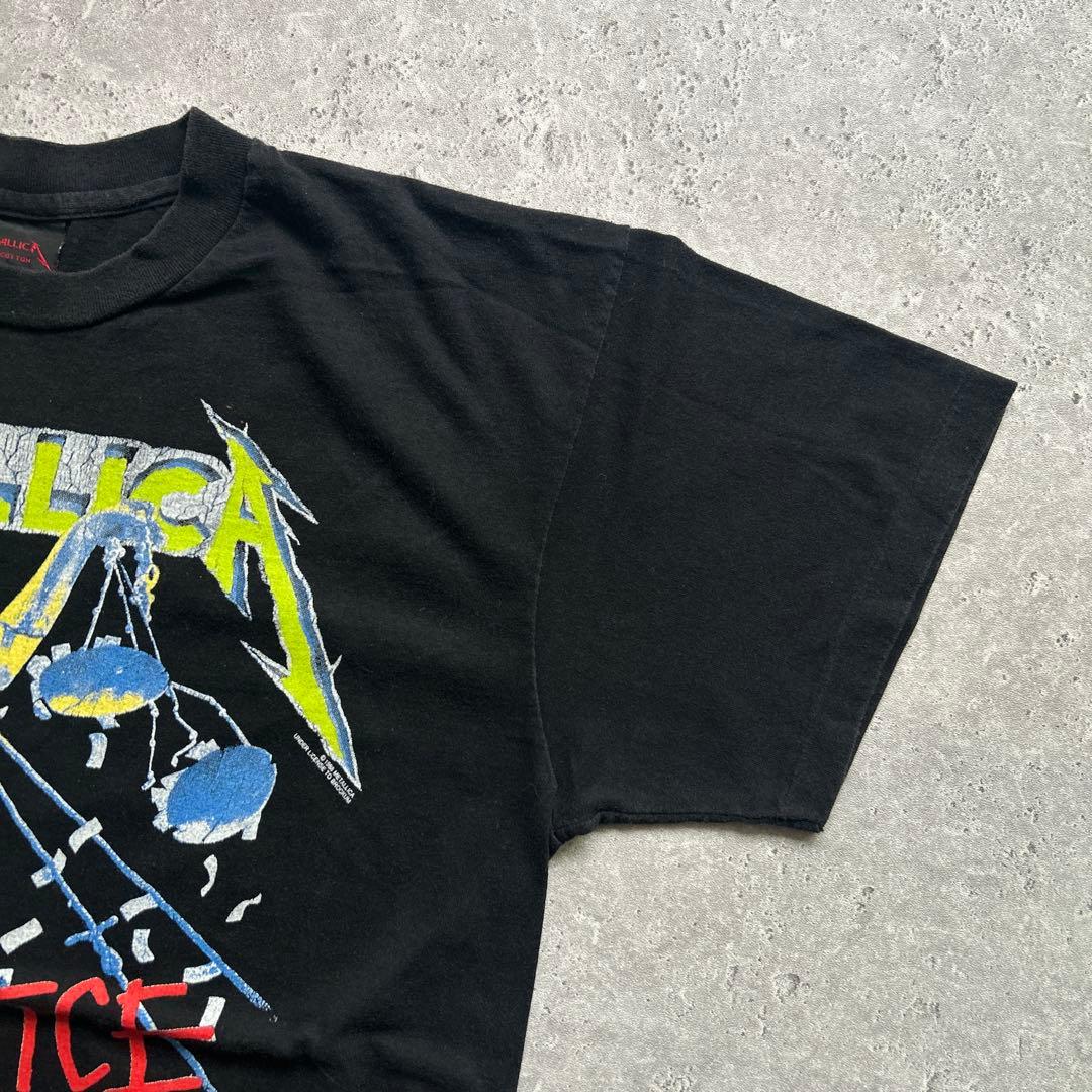 LLICA メタリカ Tシャツ シングルステッチ 両面プリント 黒 L