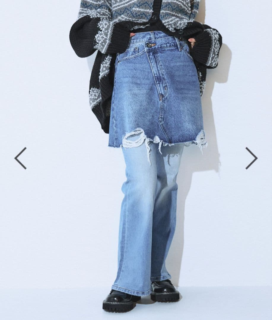 JEANASIS ストレッチフレアデニム ブルー M ジーナシス 完売品
