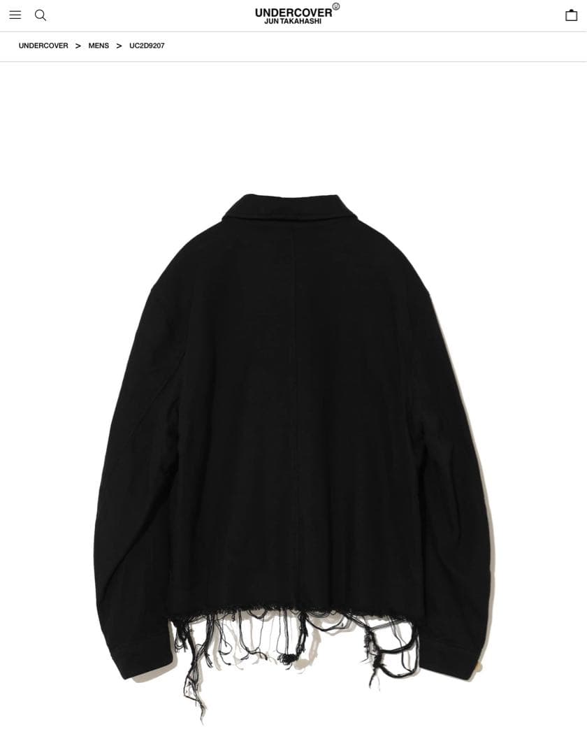 UNDERCOVER 25SS Coカルゼ裾タチキリブルゾン 黒