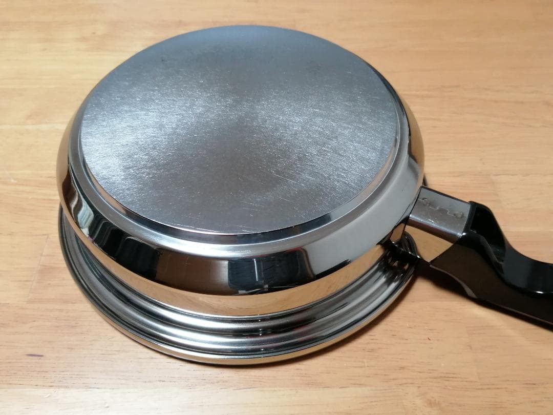 売約済み　KITCHEN CRAFT ステンレスの浅型片手鍋とスチーマー