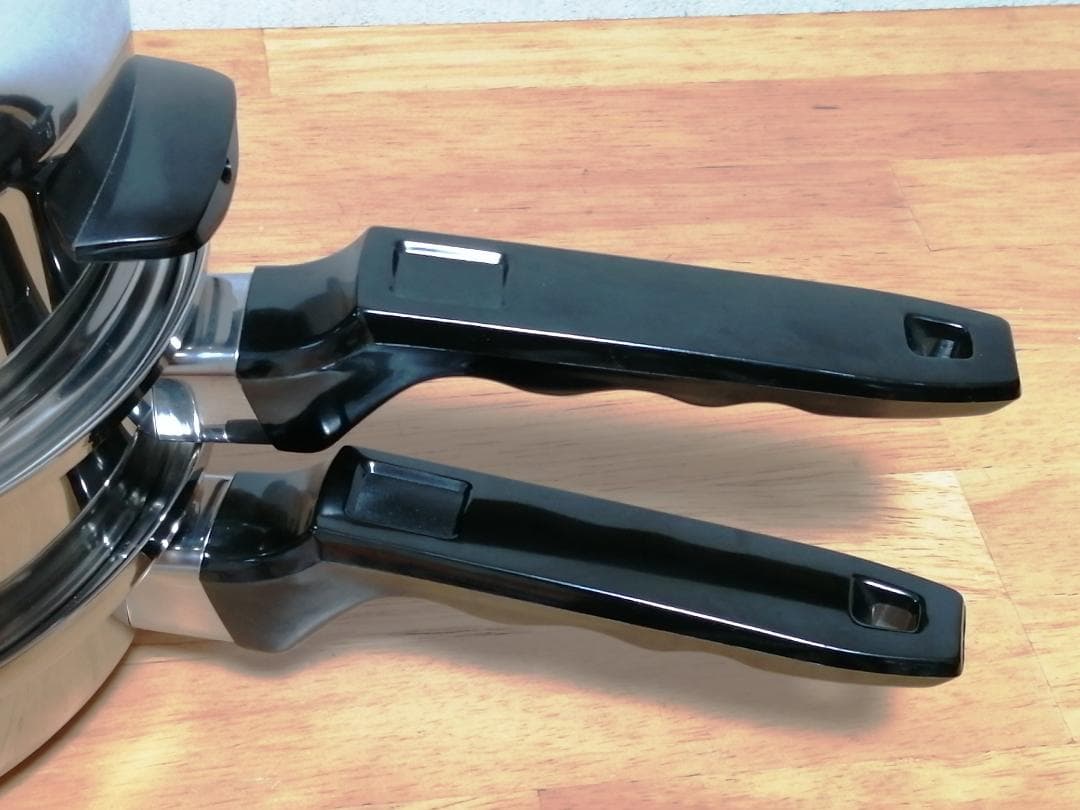 売約済み　KITCHEN CRAFT ステンレスの浅型片手鍋とスチーマー