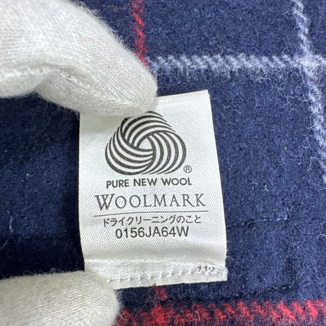 BURBERRY バーバリー 大判 チェック柄 ブランケット ストール 刺繍ロゴ