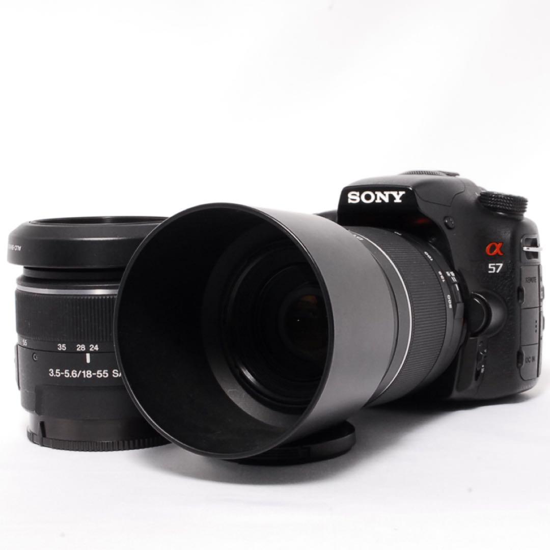 ◆すぐ使える◆SONY α57◆一眼レフカメラ◆スマホ転送◆初心者に◆Wレンズ◆