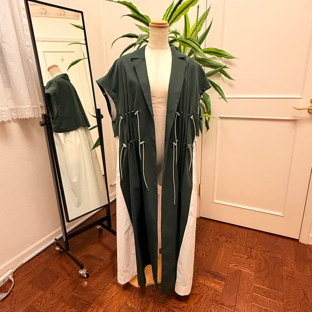 【美品】UN3D．ドローストリングコート DRAWSTRING CT 春夏