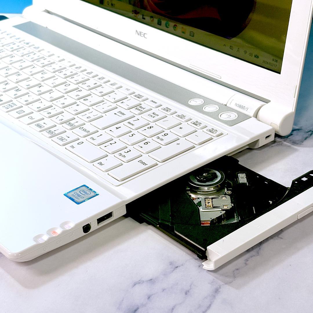 Corei7 第8世代・16GB・SSD・MSオフィス・ホワイト ノートパソコン