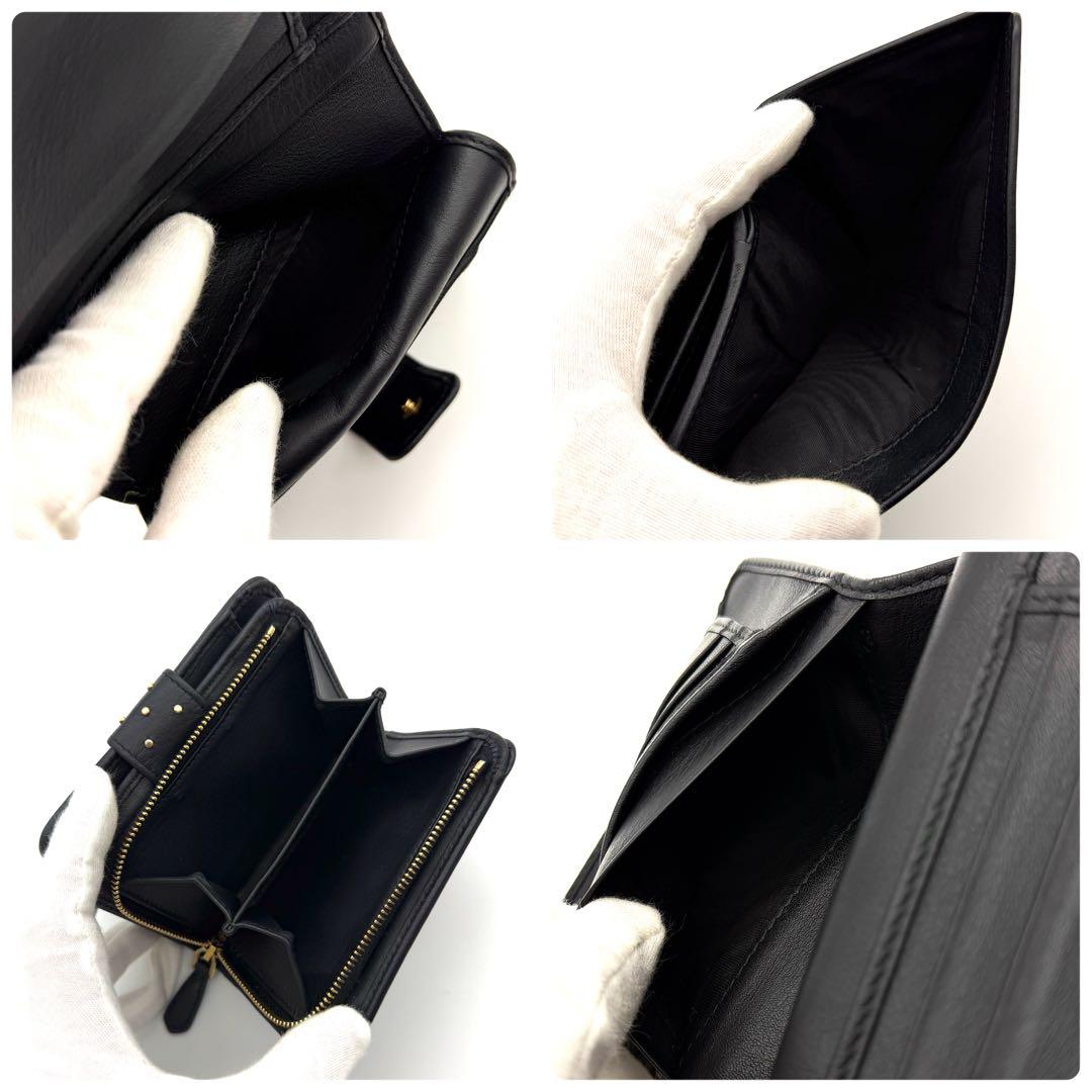 【RFID搭載】プラダ PRADA スタッズ 二つ折り財布 三角ロゴ 黒