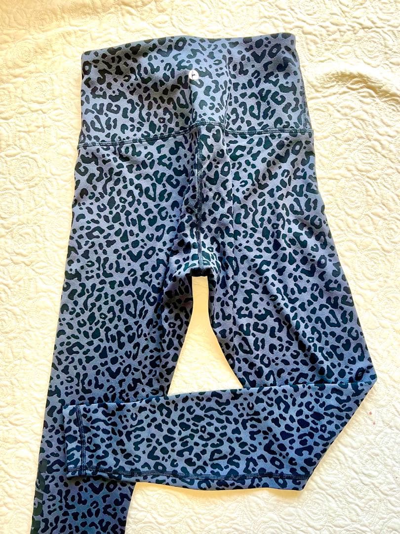 Jazzercise ネイビー ヒョウ柄 ハイウエストレギンス