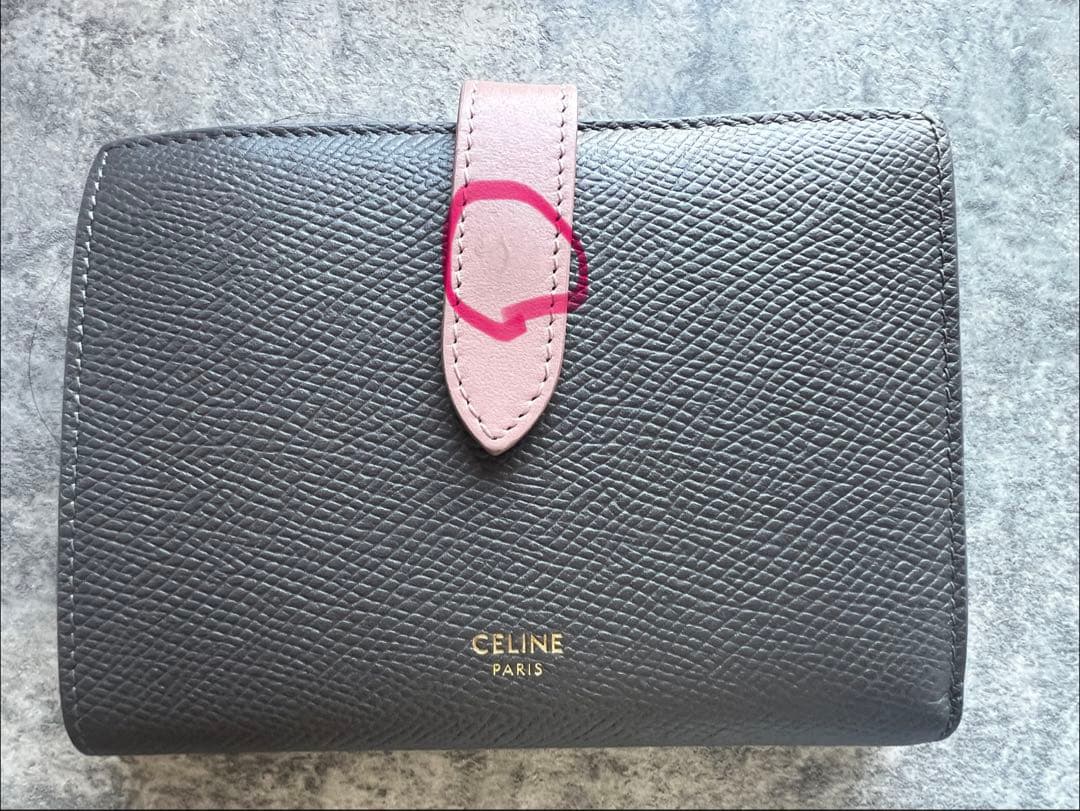 CELINE 二つ折り財布 グレー