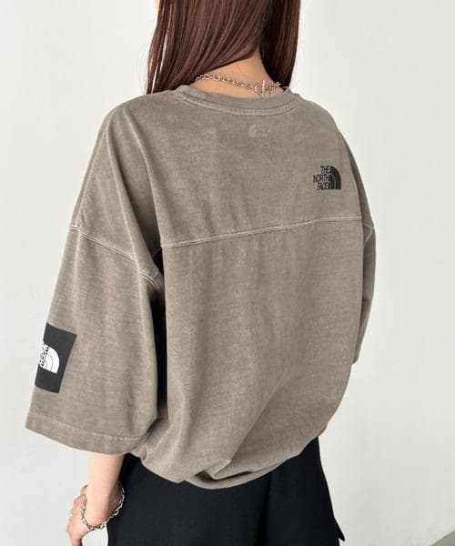 韓国限定✨ THE NORTH FACE ロゴ ステッチ Tシャツ ブラウン L