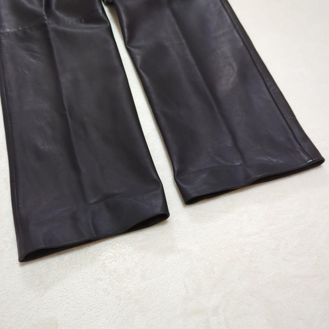 ヒューゴボス 希少XL オールレザー ラムレザー パンツ ブラック