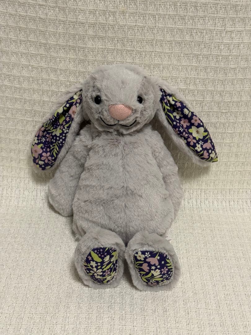 Blossom Silver 花柄　ウサギ　ぬいぐる　兎S