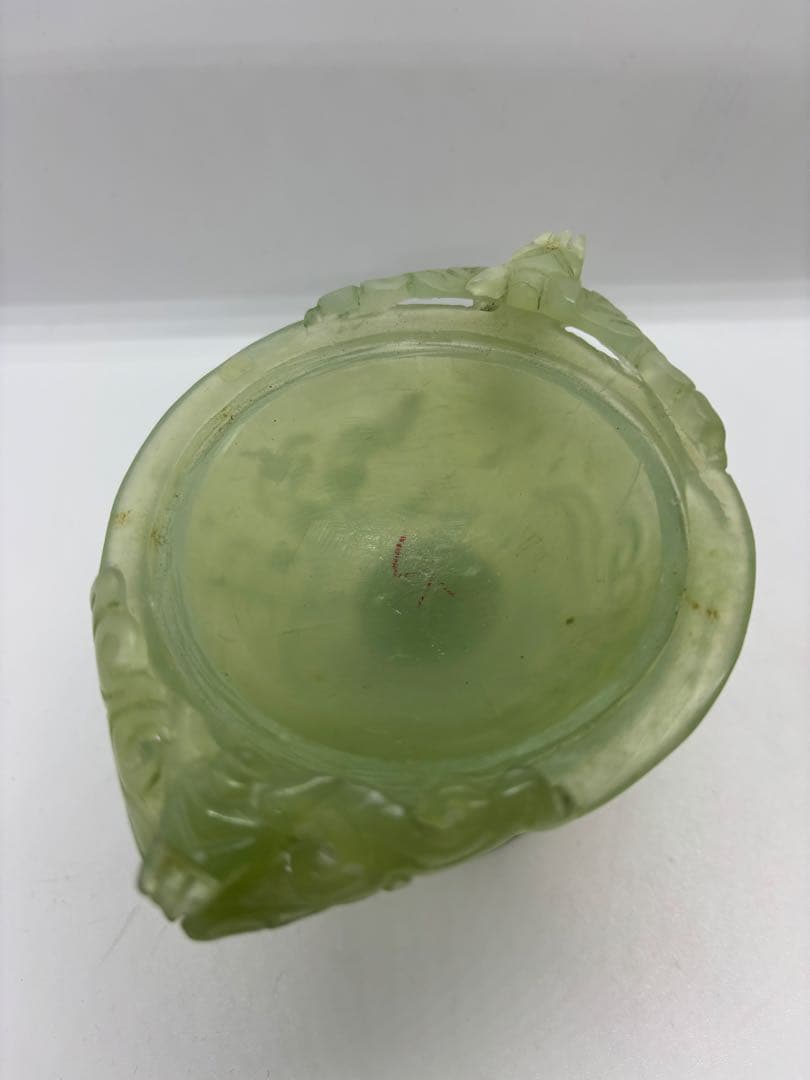 #中国美術　翡翠　彫刻　香炉　置物　アンティーク