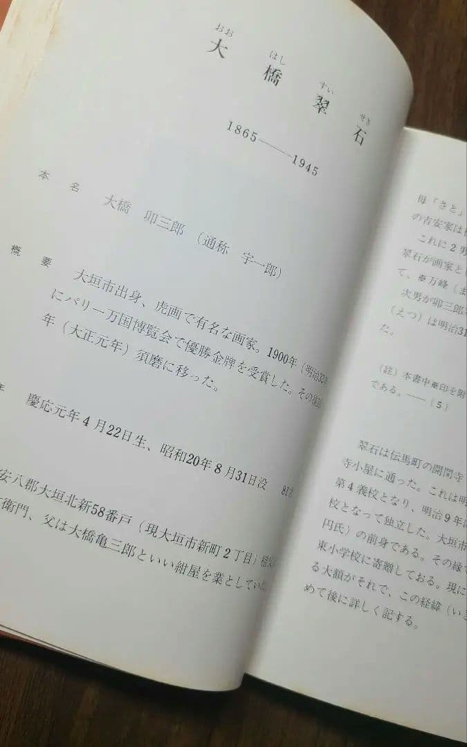 【状態良】貴重　大橋翠石 岐阜県郷土画人伝 青木彌太郎著 昭和56年