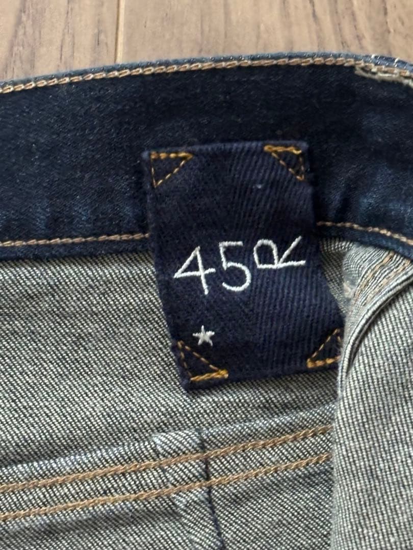 新品•未使用！45R ライ麦ストレッチデニム桃比女インディゴ