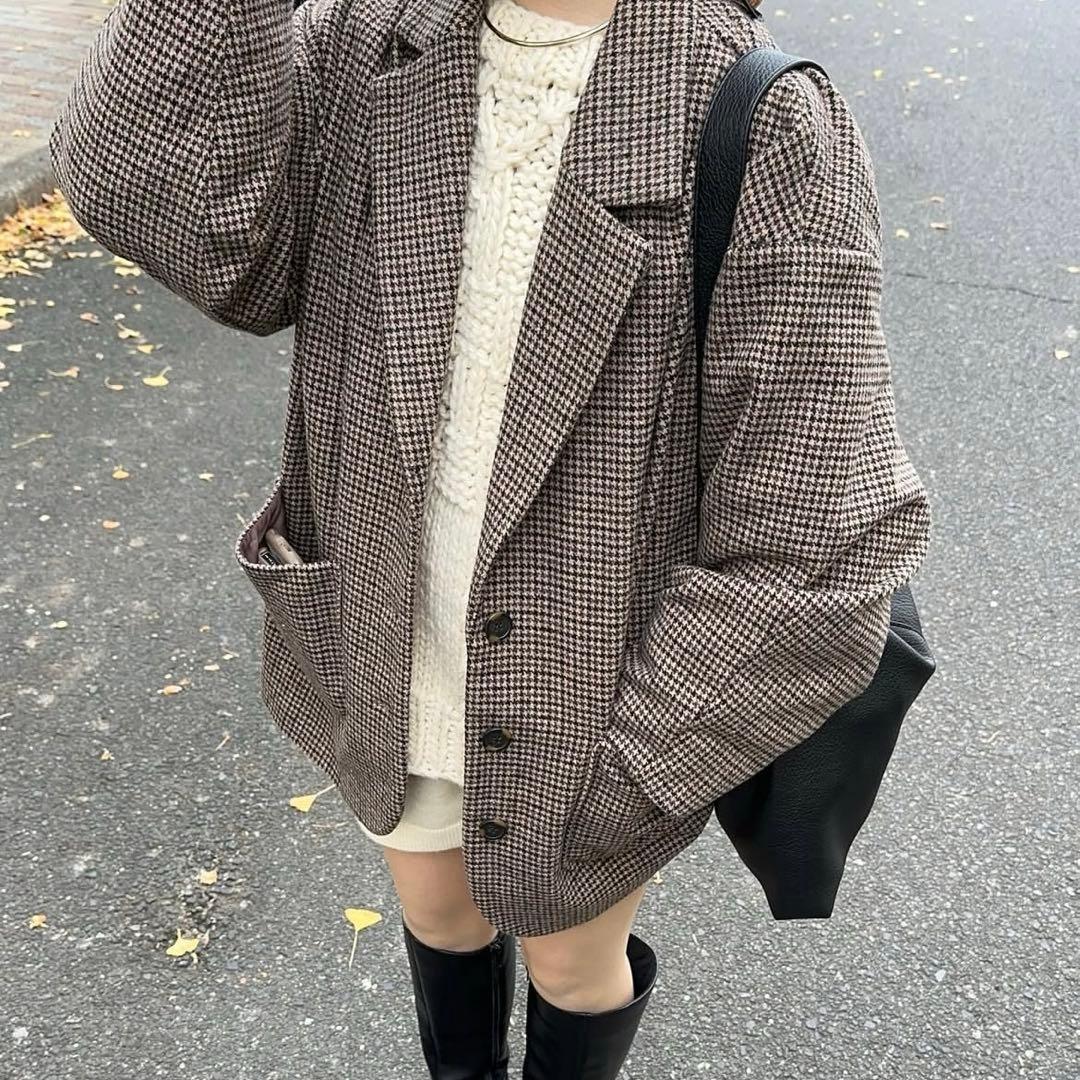 ジャケット・アウター eaphi WOOL LIKE CHECK JACKET