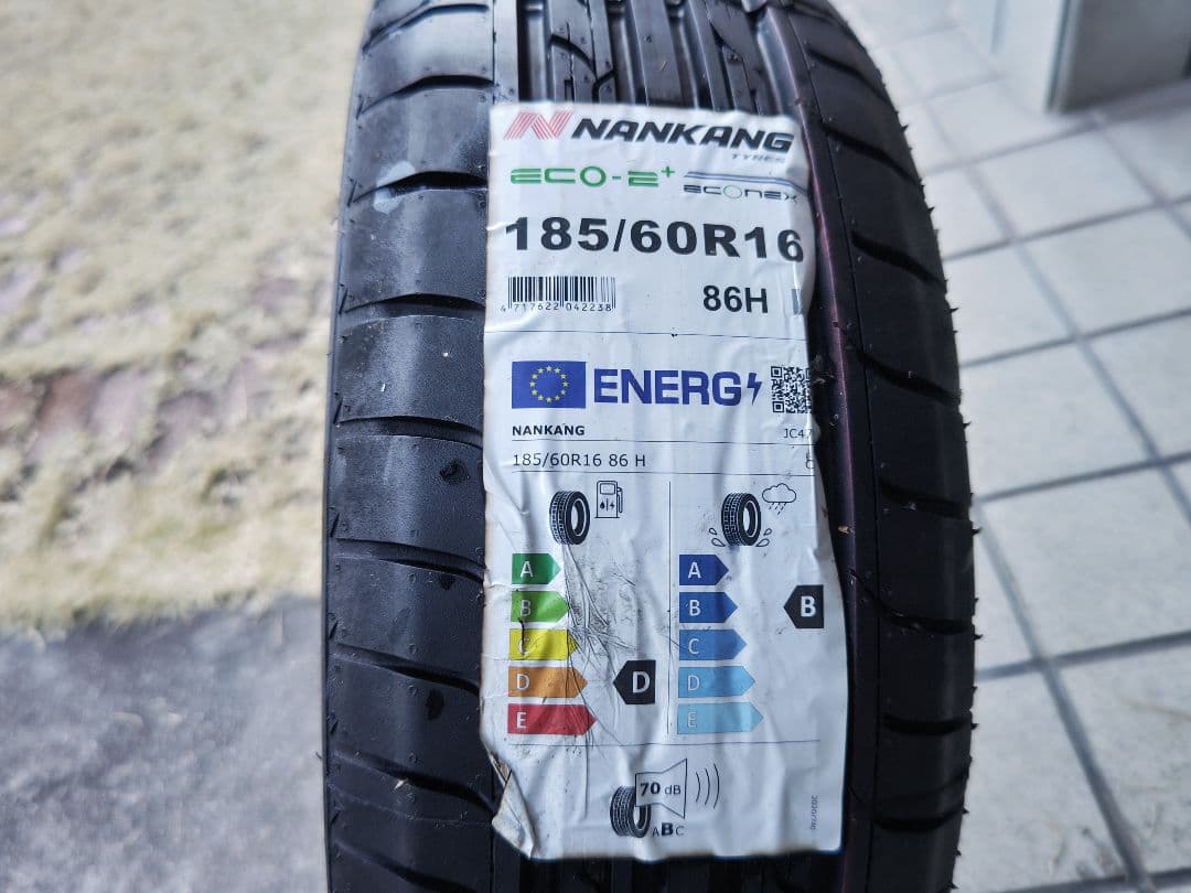 21年　NANKANG ECO-2+ 185/60R16 タイヤ 2本 手渡し可