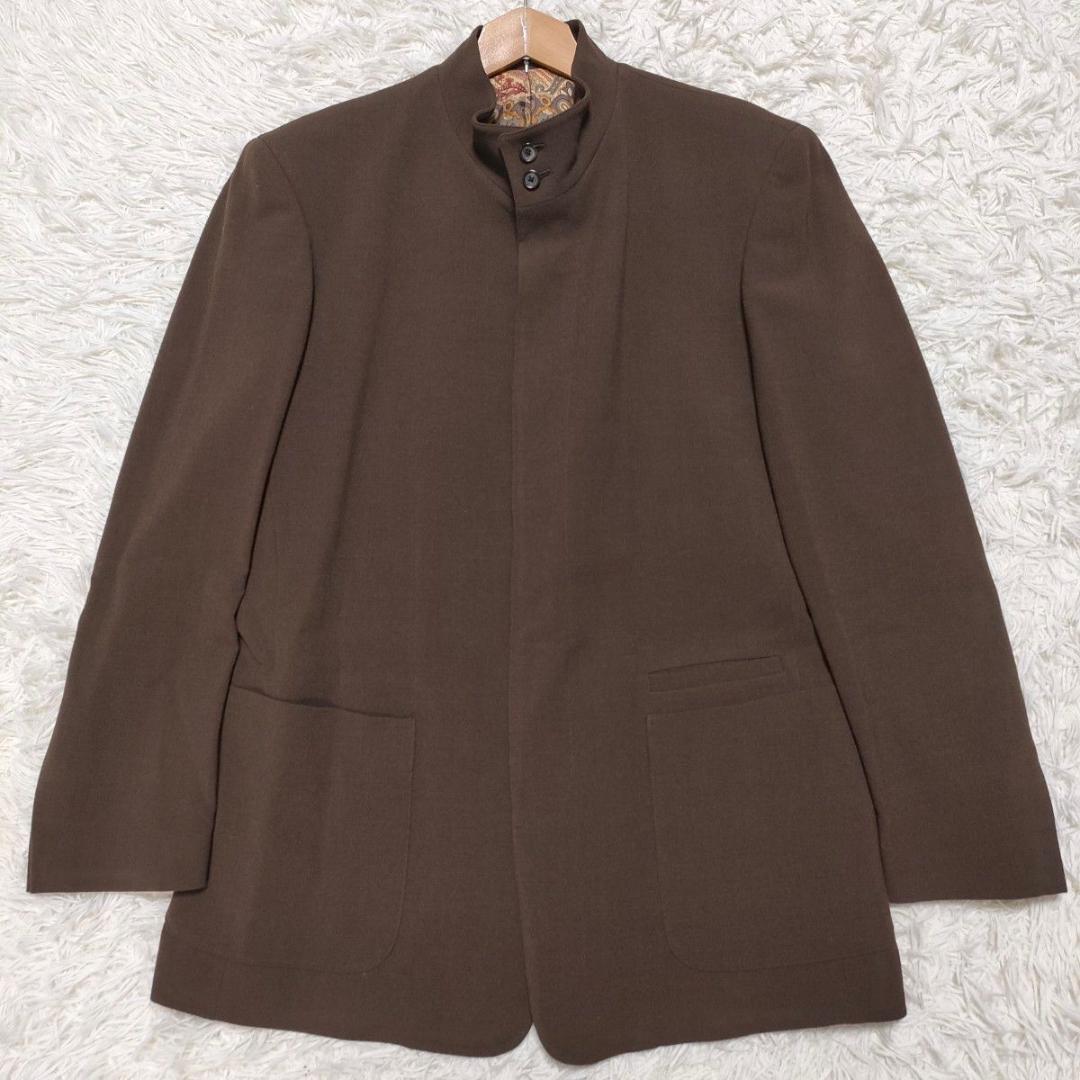 【美品】サイズ50 レオナール スタンドカラー ジャケット コート ブラウン