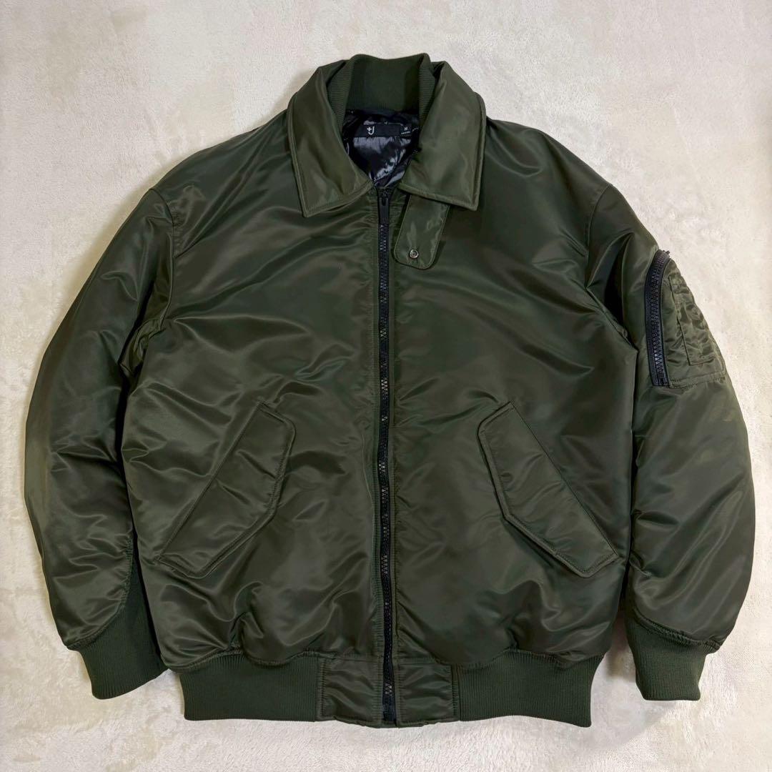 【美品】ユニクロ +J ダウンオーバーサイズリブブルゾン ダークグリーン M