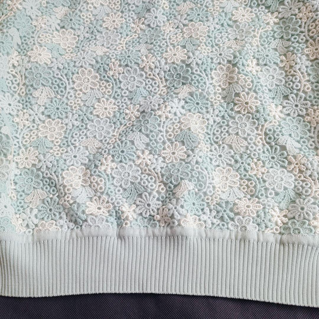 【極美品】レリアン 大きいサイズ フラワー刺繍 カーディガン アンサンブル 現行