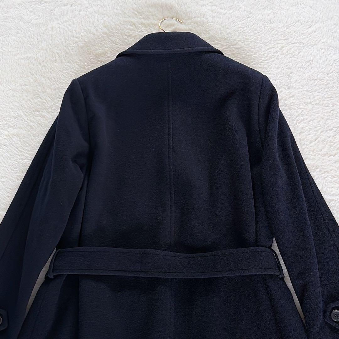 希少✨【マーガレットハウエル】カシミヤウール ダブルロングコート ネイビー II