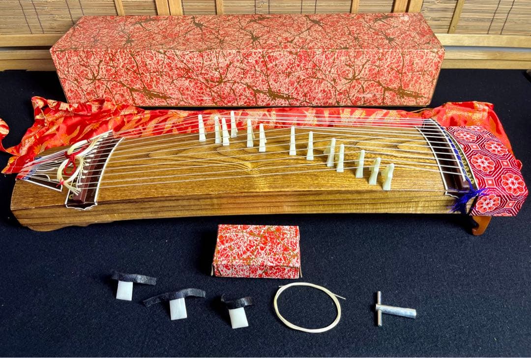 ミニ琴　文化箏 羽衣 和楽器 琴 箏　60cm 爪セット　日本音楽著作権協会