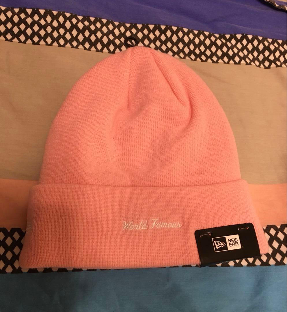 ニューエラ　シュプリーム　ボックスロゴ　ビーニー　ピンク　新品　24AW