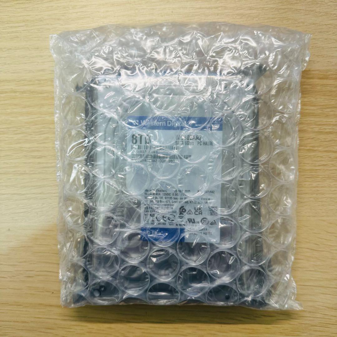 新品 WD Blue WD80EAAZ 8TB 3.5 SATA 6G　×2台