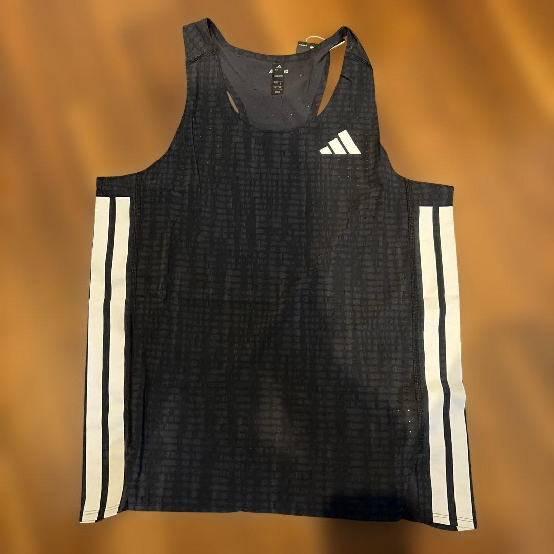 adidas ADIZERO タンクトップ カーボングレー 新品
