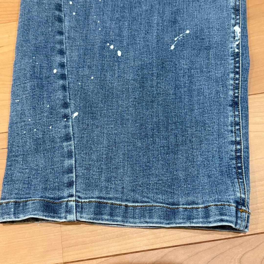 【ayane】ペイント加工バレルレッグパンツ 36サイズ　ブリーチ