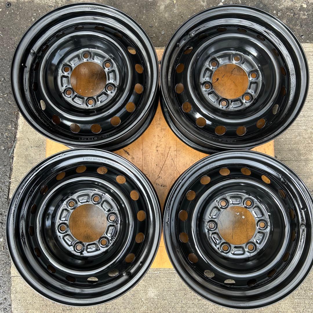 ②ハイエース 純正ホイールキャップ付 中古ホイール4本セット