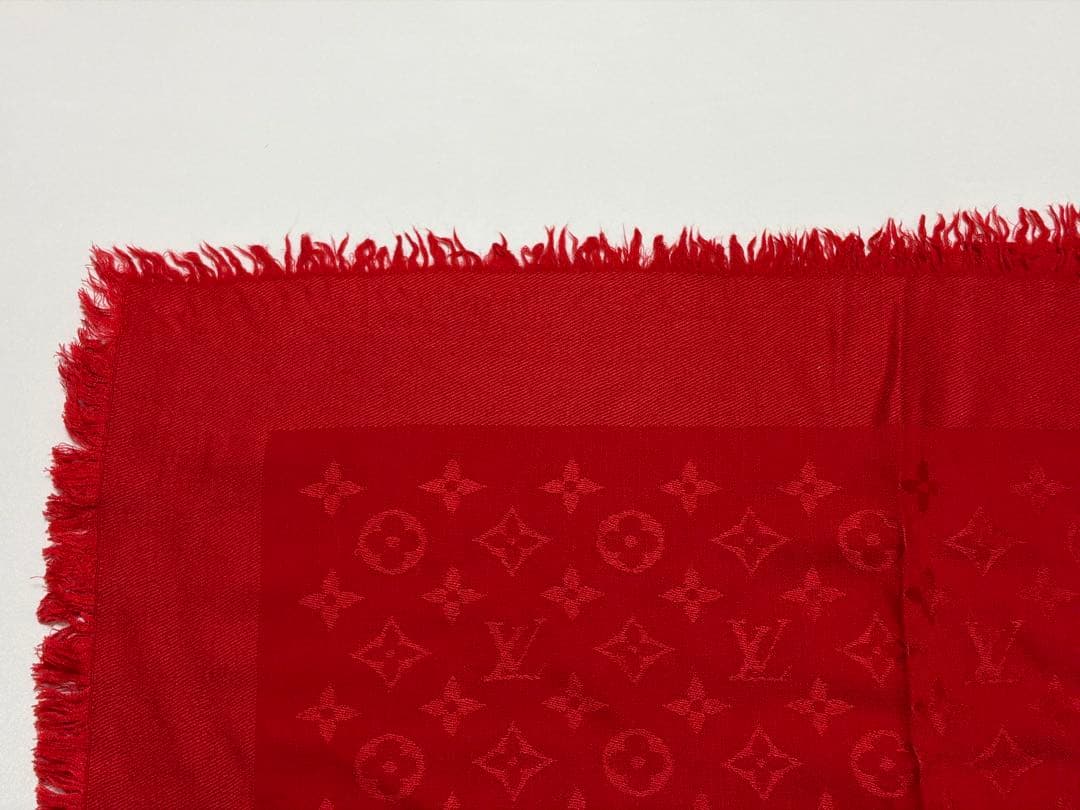 LOUIS VUITTON 大判 モノグラム ショール ストール レッド