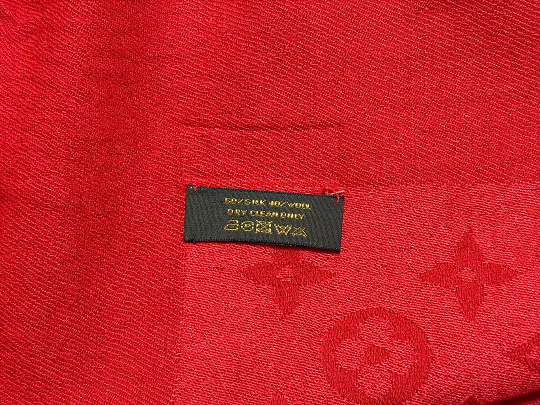 LOUIS VUITTON 大判 モノグラム ショール ストール レッド
