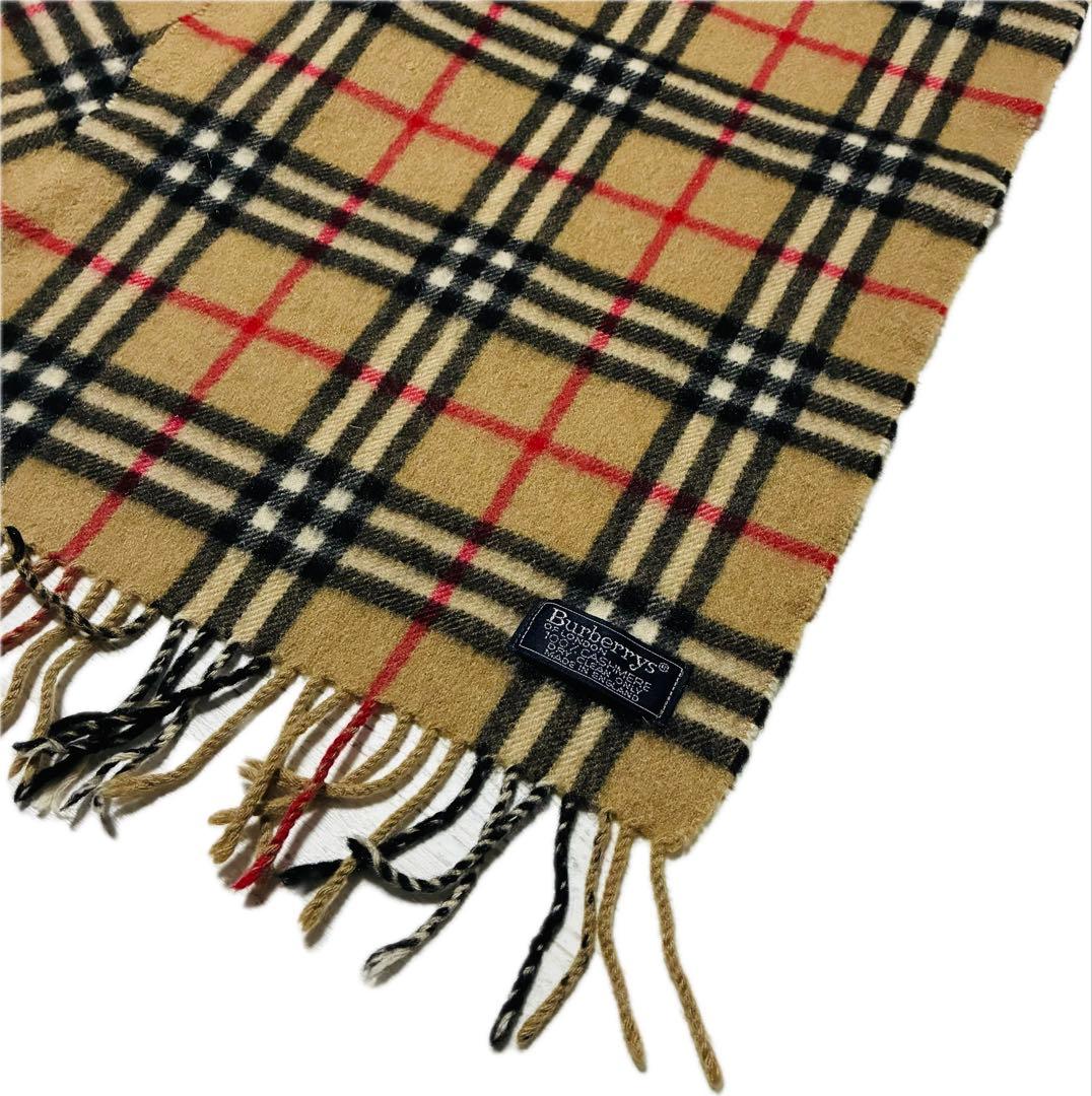 【極美品】Burberrys カシミヤ100% マフラー ノバチェック キャメル
