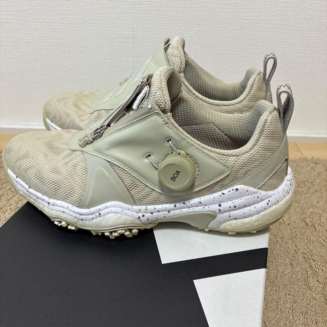 adidas ベージュ　ゴルフシューズ