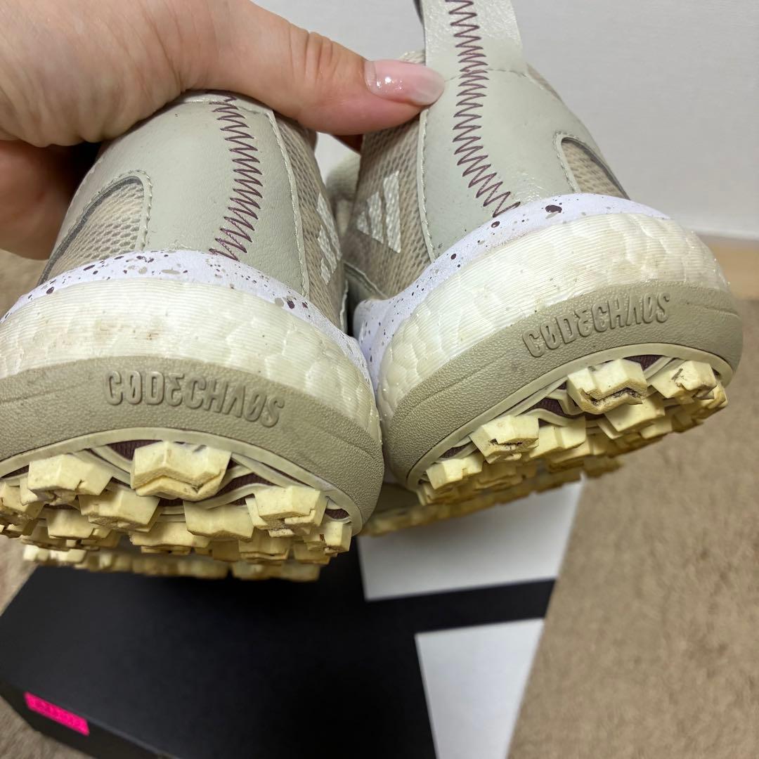 adidas ベージュ　ゴルフシューズ