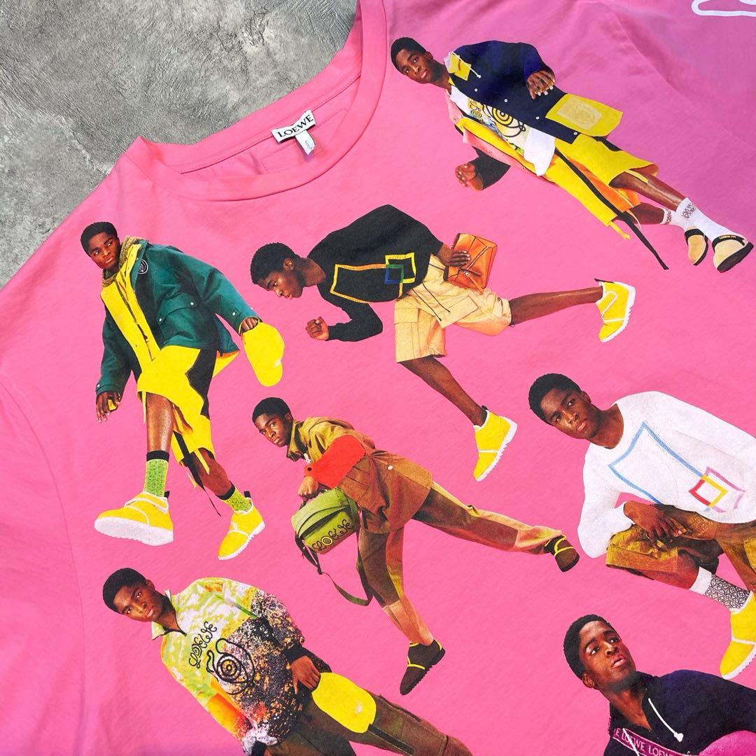 LOEWE ロエベ グラフィックプリント Tシャツ ピンク メンズ（ワンサイズ）