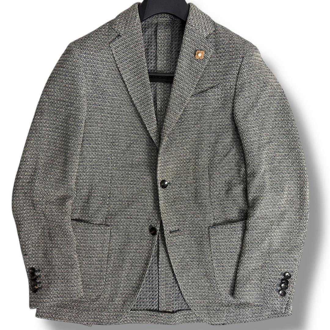 J7161 美品 ラルディーニ シルクミックス ニット編アンコンジャケット 46