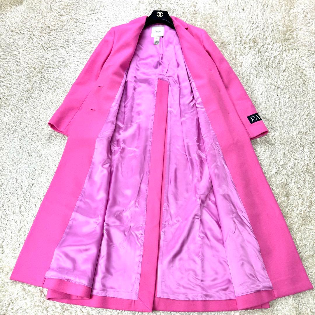 極美品✨PATOU ウールマキシポケットコート カシミヤ混 ダージリンピンク