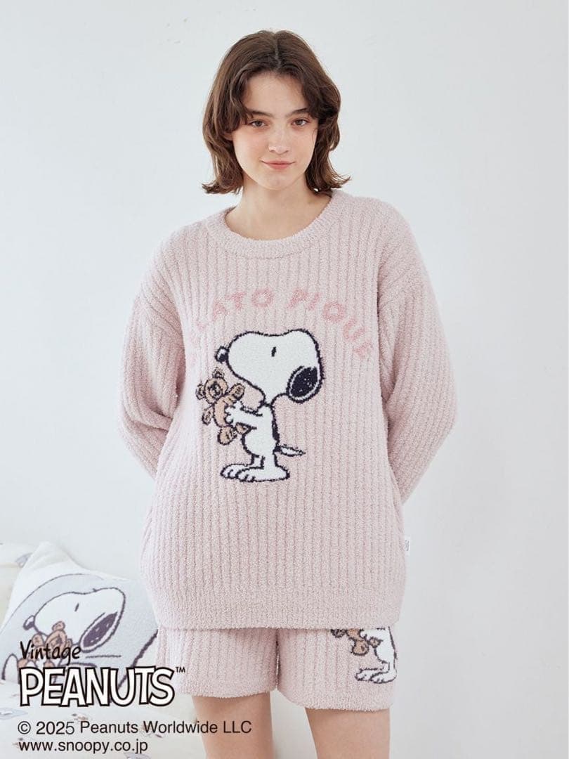 ジェラートピケ SNOOPY×BEAR ジャガードプルオーバー&ショートパンツ