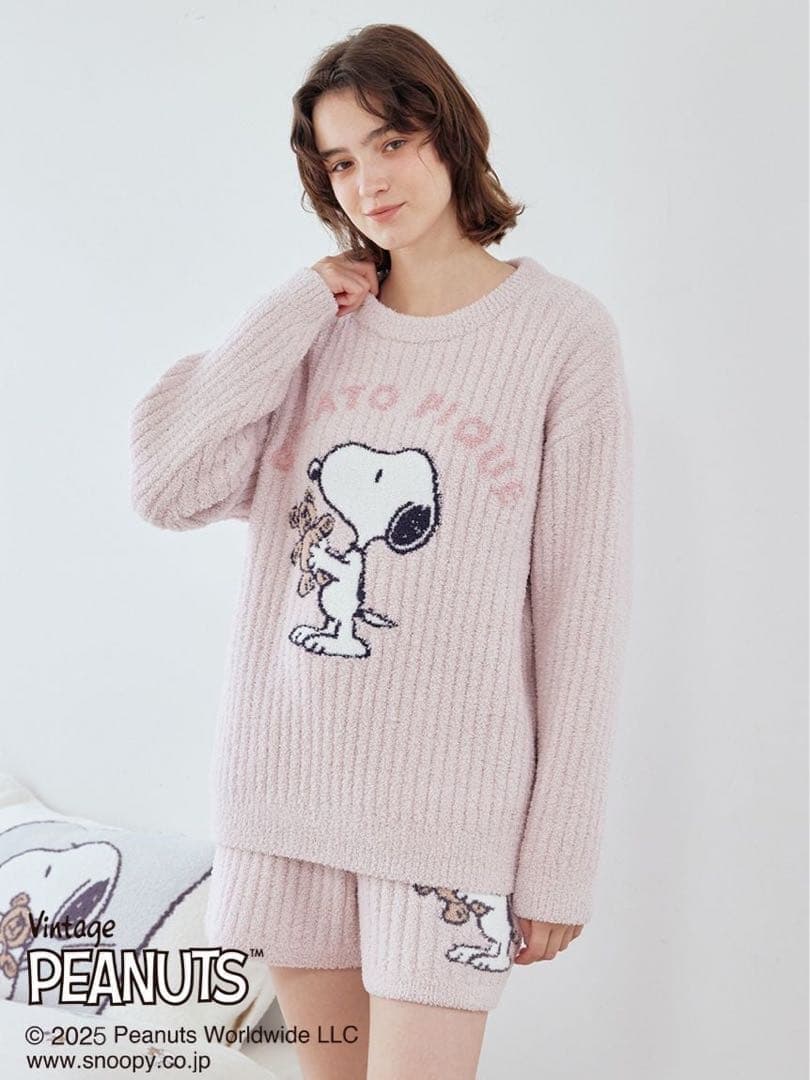 ジェラートピケ SNOOPY×BEAR ジャガードプルオーバー&ショートパンツ