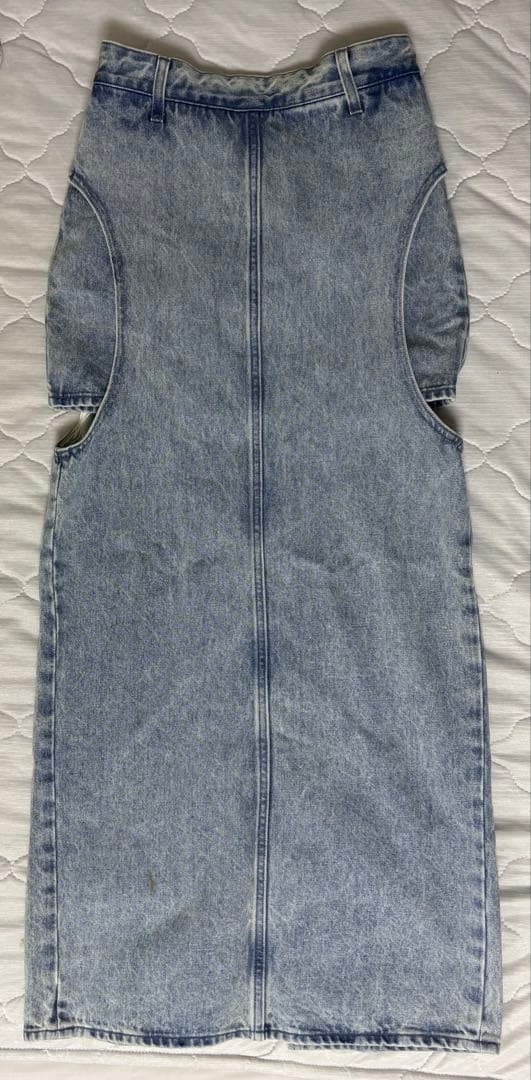 STUDIOUS CLANE サークルカットデニムスカート BLUE
