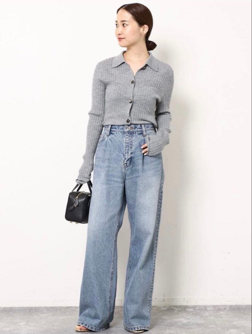 完売品❣️EVERYDAY I LIKE. タックバギーデニムパンツ ワイド　38