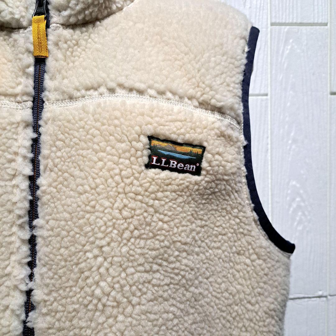 LLBean フリースベスト クリーム色