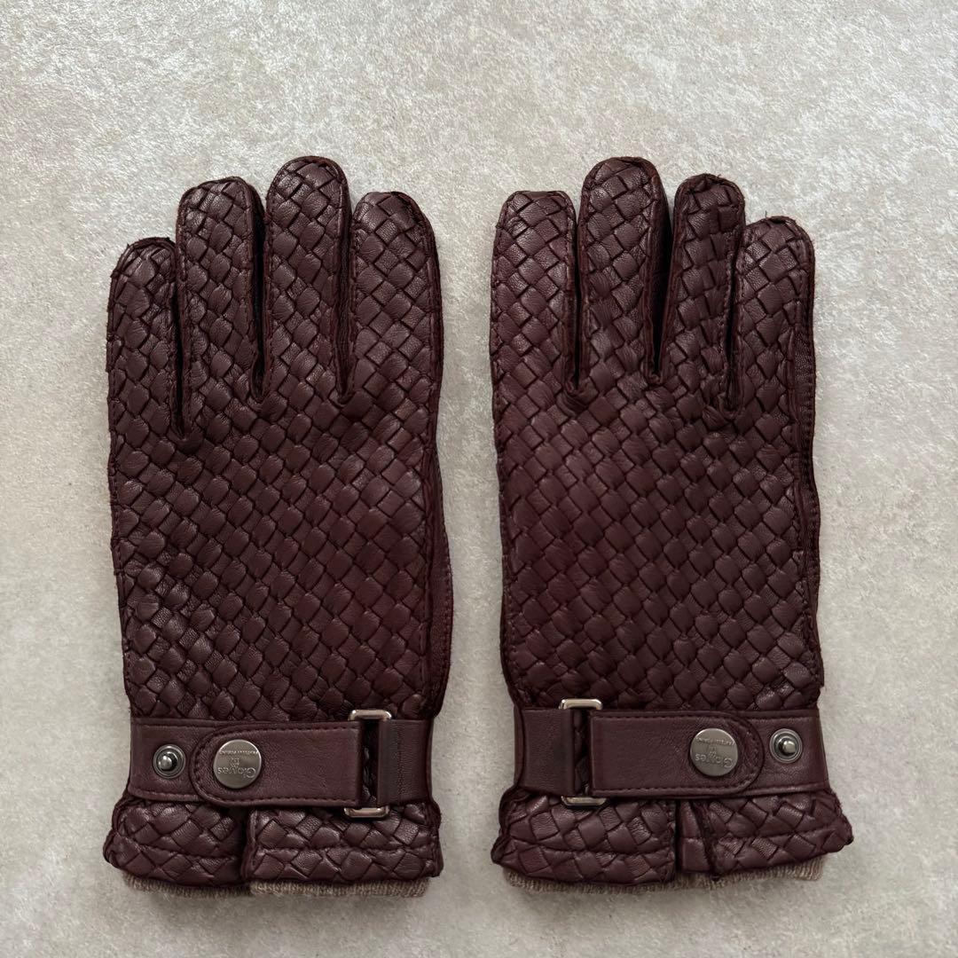 美品 Gloves グローブス イタリア製 ラムレザー イントレチャート 手袋