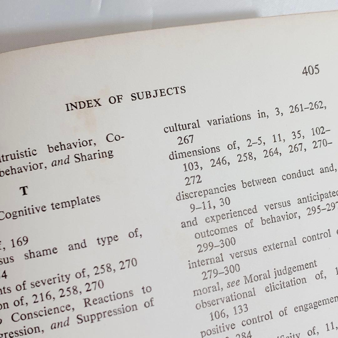 1968年　Conduct and Conscience　J.Aronfreed