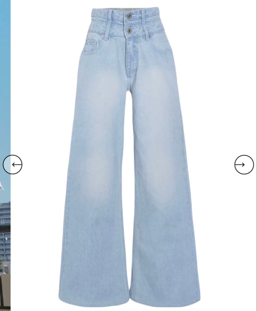 【完売品】Randy ビジューバックカットワイドデニム