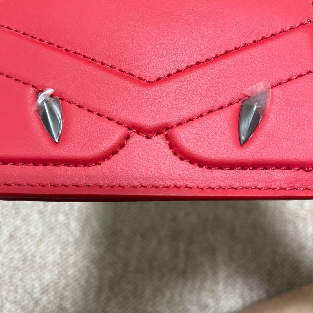 フェンディ FENDI バグズ アイ モンスター 二つ折り財布 札入れ レッド