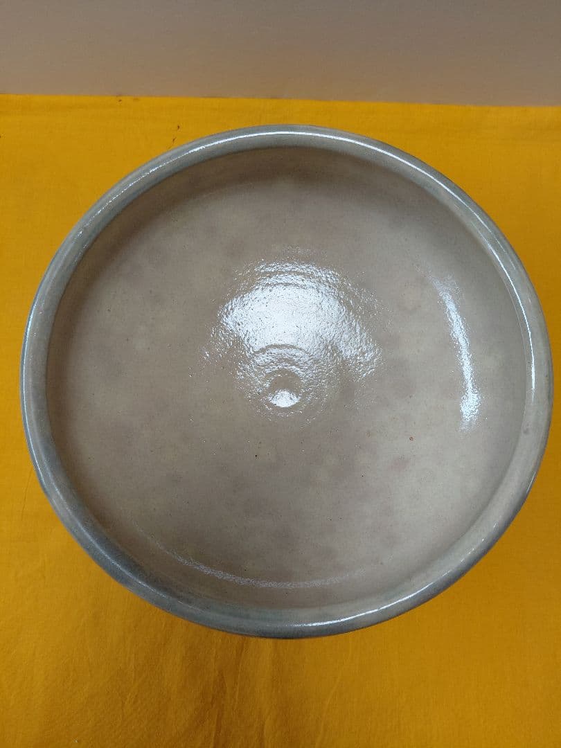 骨董　三足水盤　龍門司焼　二彩秞　　　　　明治～大正期　24×11センチ
